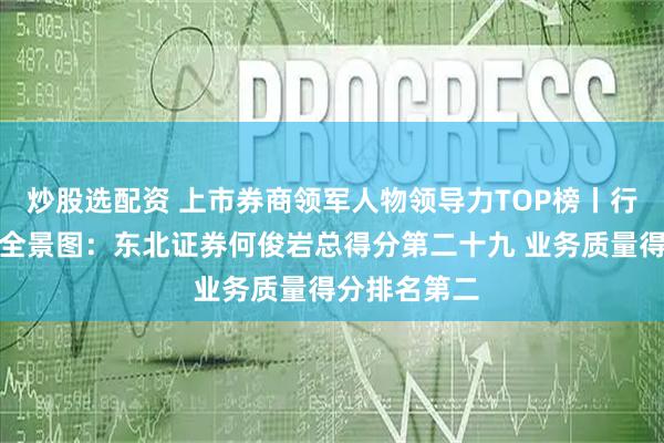 炒股选配资 上市券商领军人物领导力TOP榜丨行业数据评价全景图：东北证券何俊岩总得分第二十九 业务质量得分排名第二